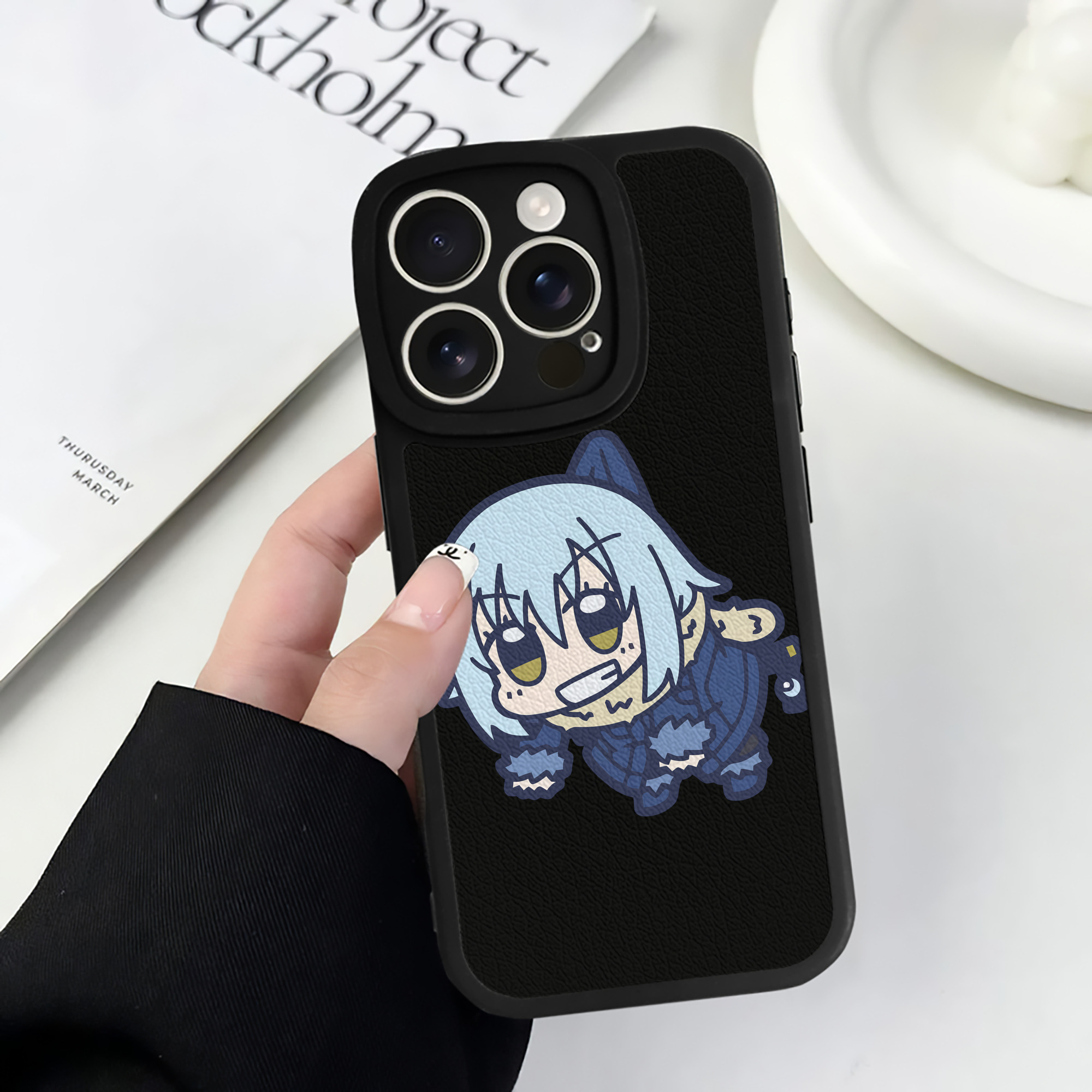 （画像用） 転スラ Regarding Reincarnated to Slime 【iPhone 16シリーズ対応】シリコンスマホケース（レザー調） 材質：シリコン